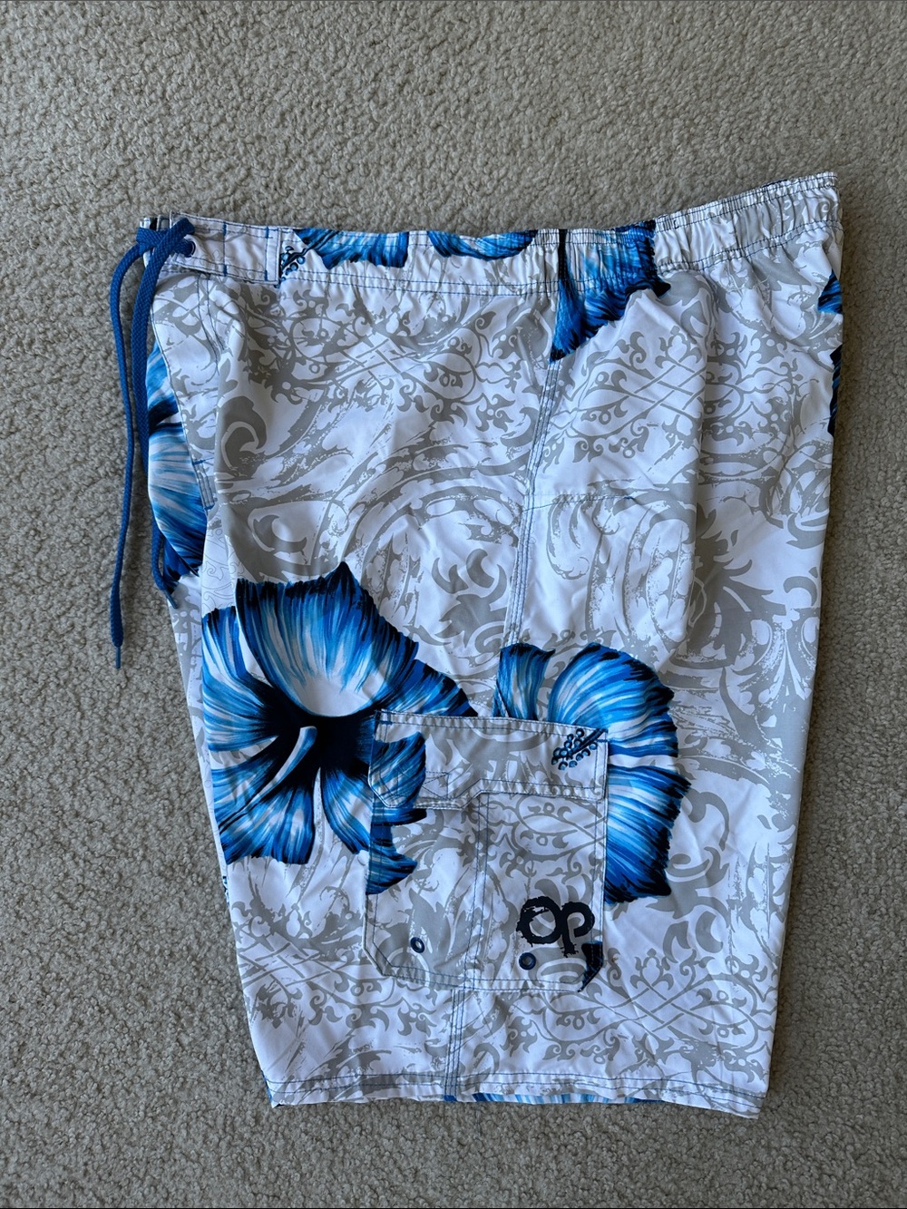 OP Men's Tropical Print Swim Trunks
